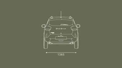 Nouvelle Dacia Spring rear  dimensions 